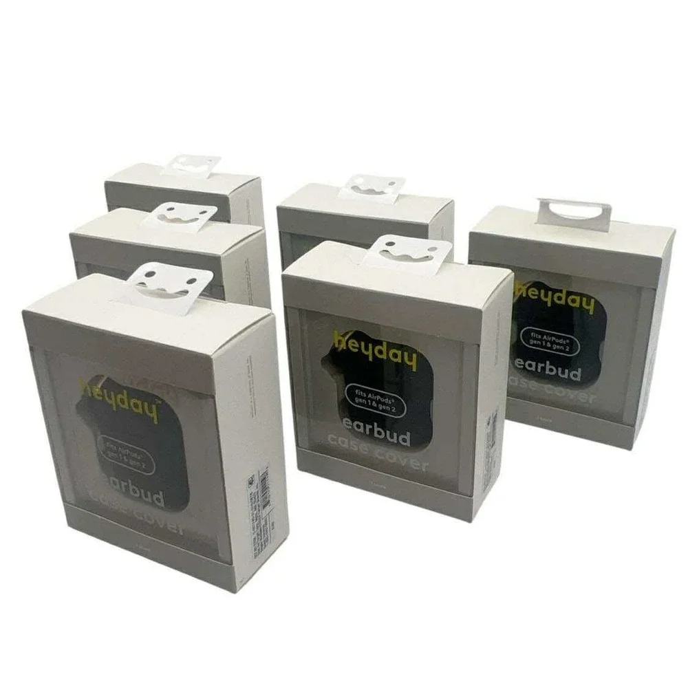 Heyday Black Earbud‎ Case Cover for AirPods Gen 1 & Gen 2 Protective New 6 pack